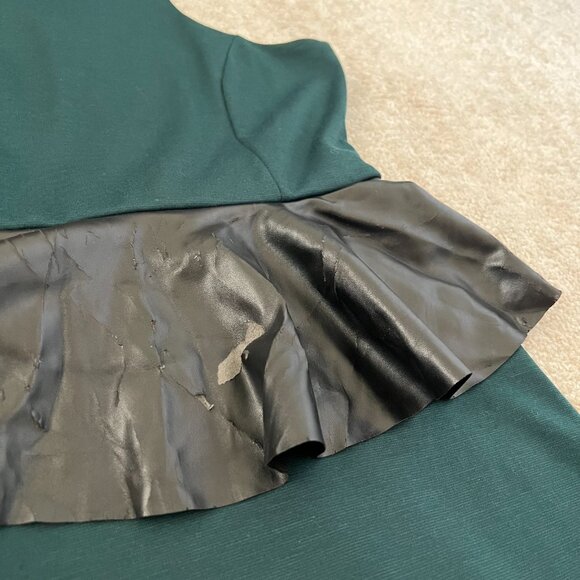 3 for $6 Solemio Bodycon Cocktail Summer Faux Leather Peplum Dress S - Picture 8 of 9